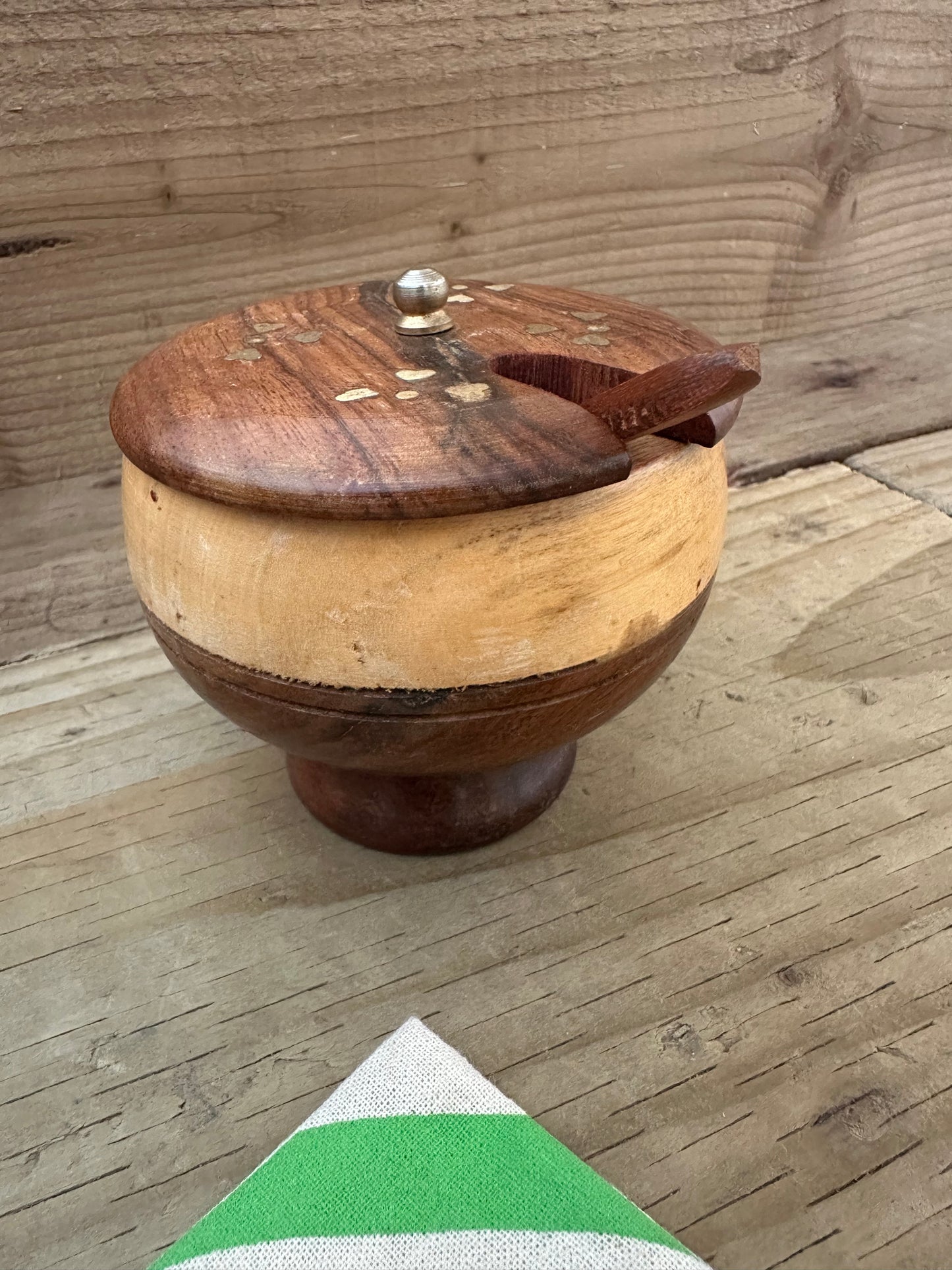 Wooden Sugar Pot with Lid
