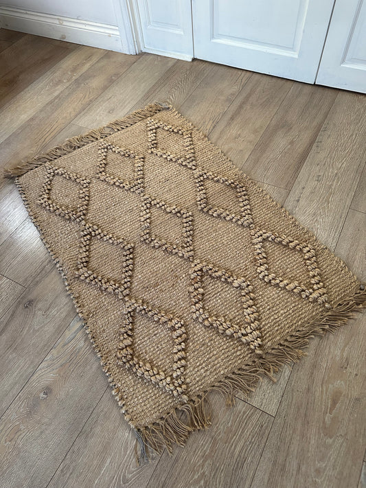 Beige Hand Woven Jute Rug