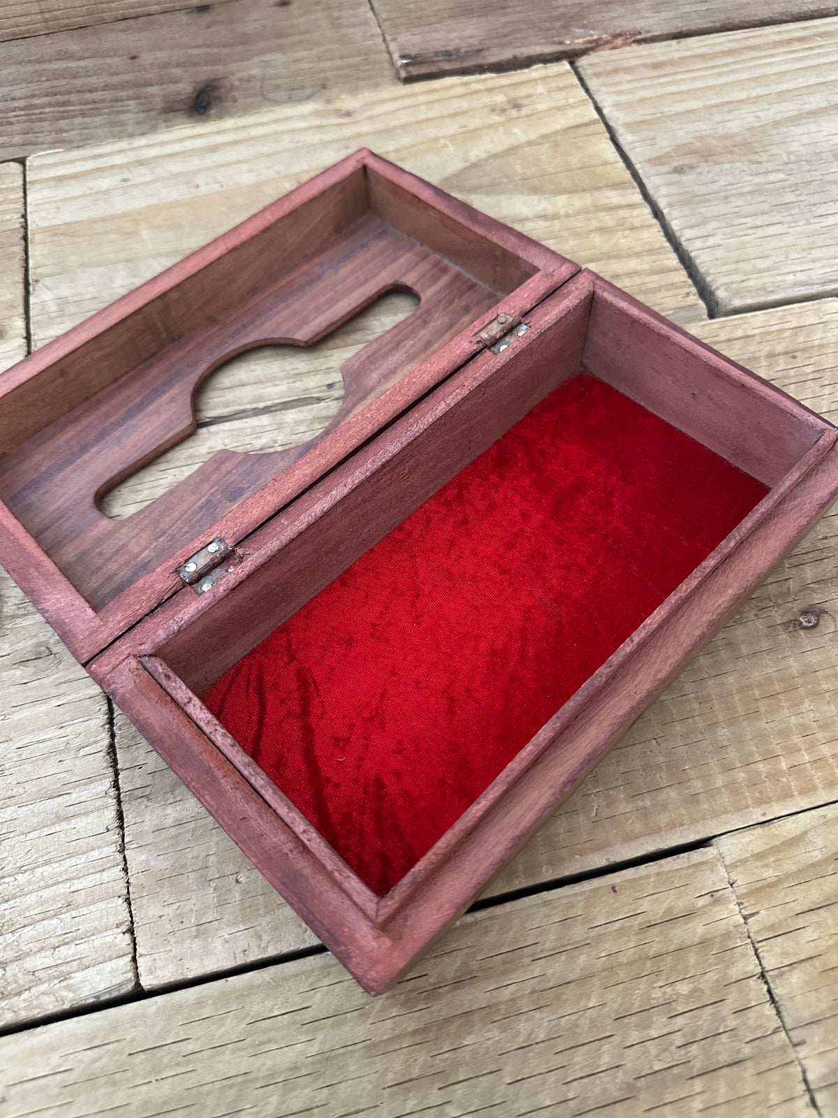 Sheesham wood tissue box with floral lid