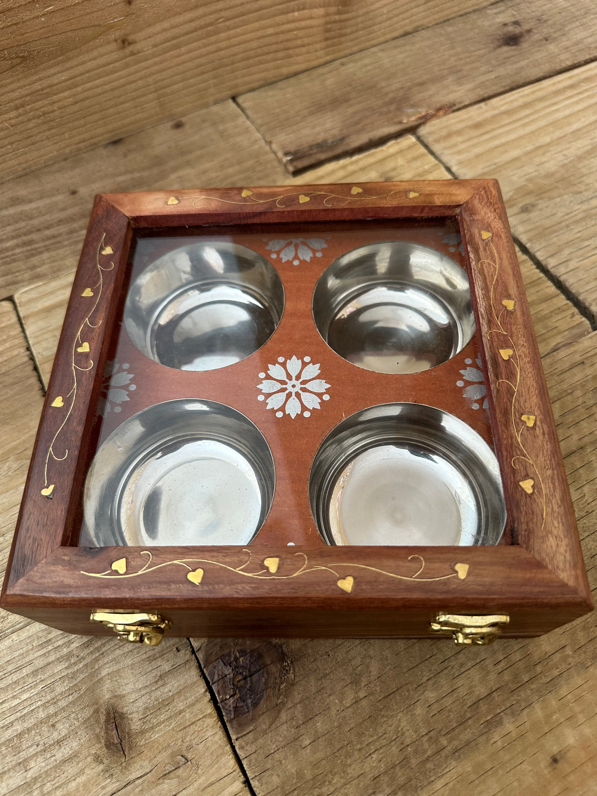 Square wooden kitchen storage box