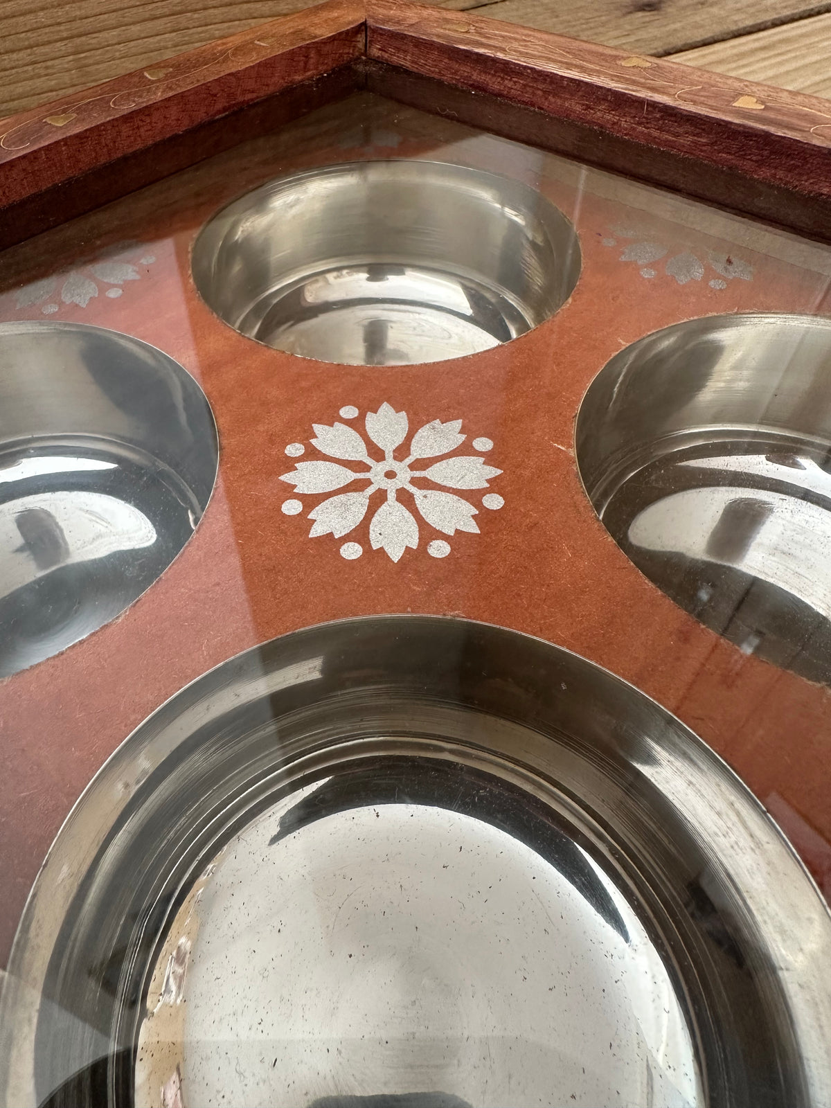 Handmade wooden masala spice box