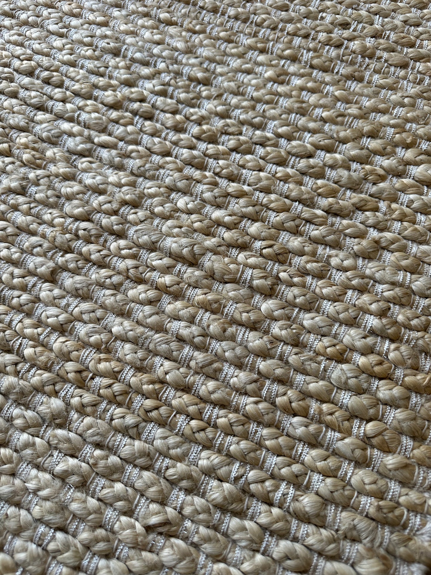 Jute rug with tassels made in India
