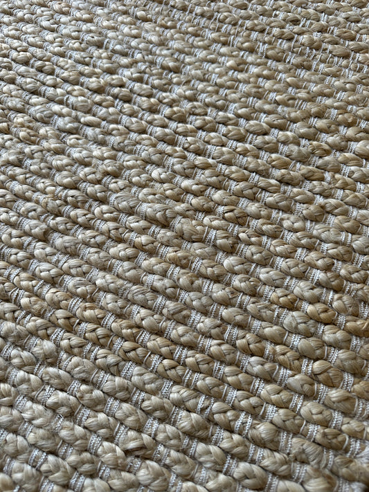 Jute rug with tassels made in India