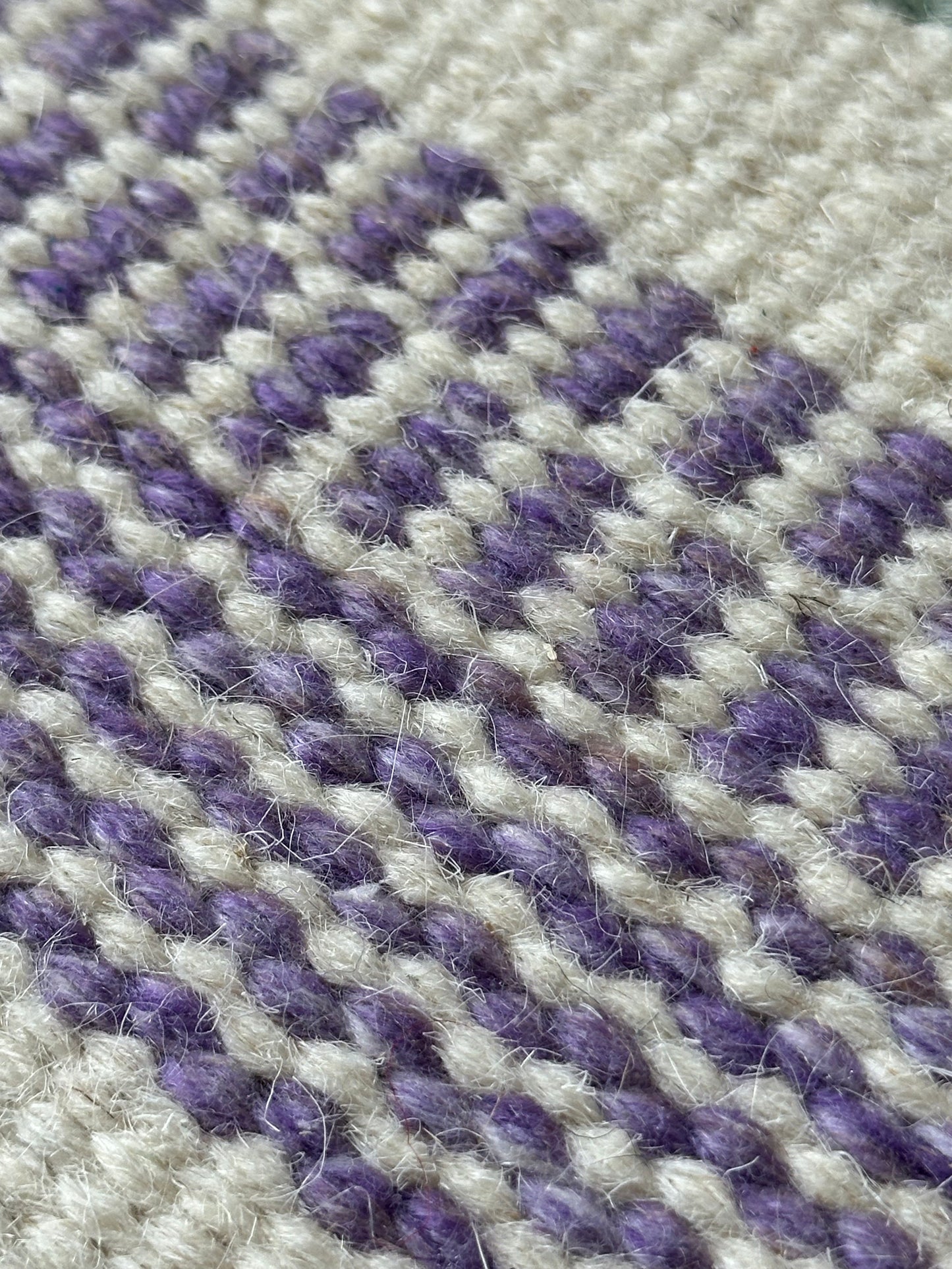 Cotton rug with red green blue and yellow pattern