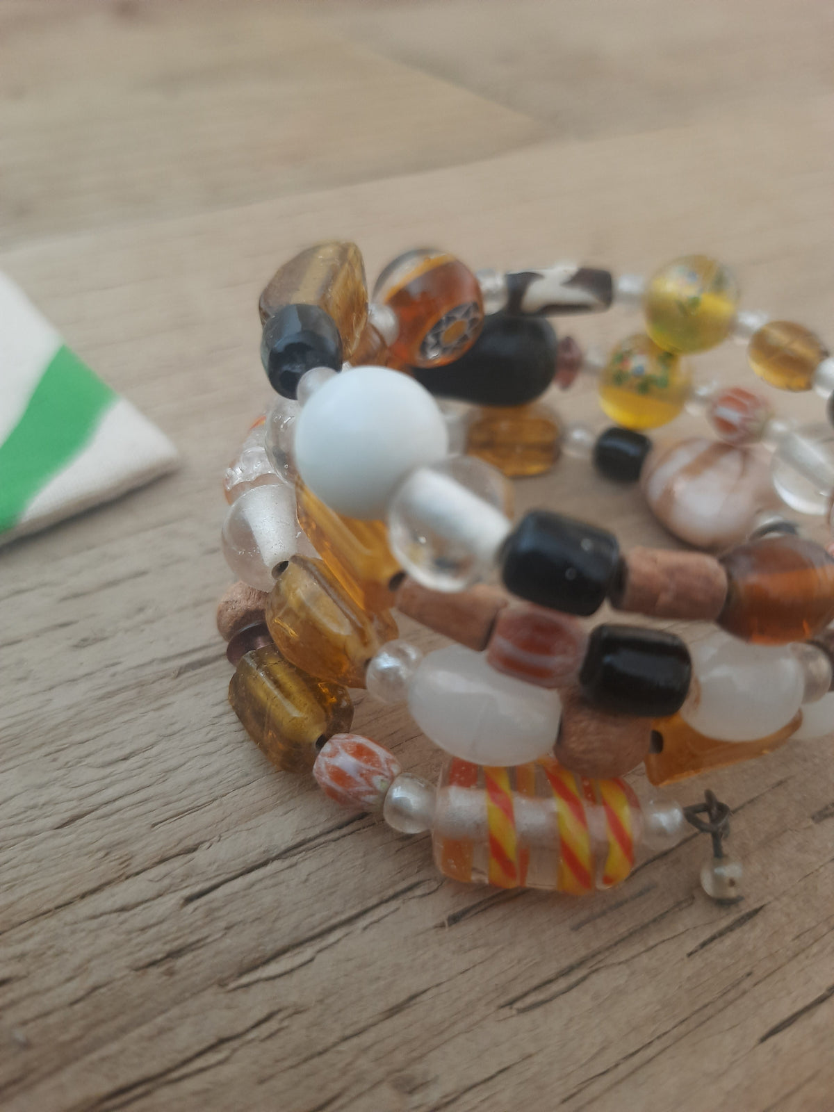 Colourful beaded bracelet made in India