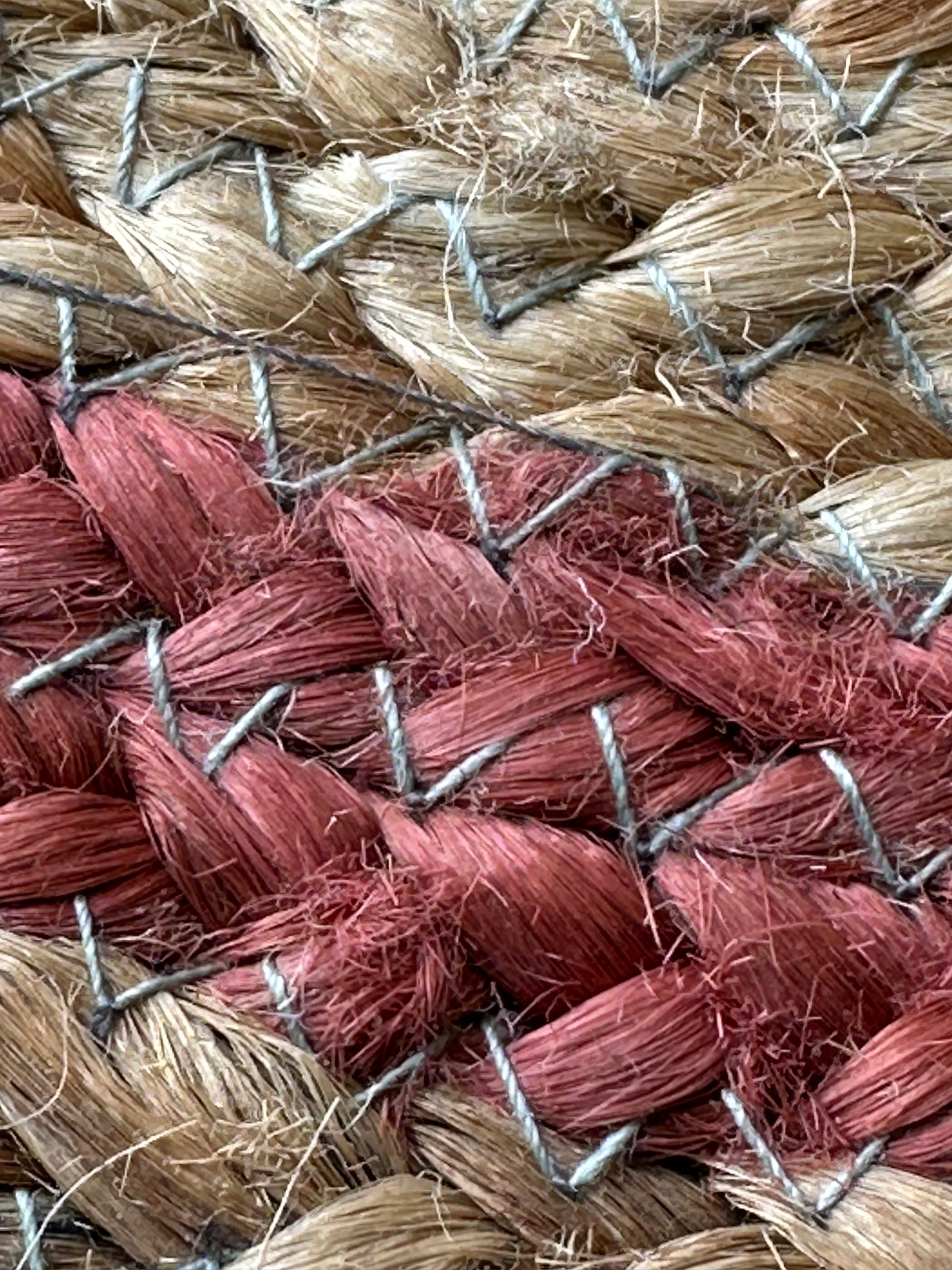 Round jute rug adding natural texture to home décor
