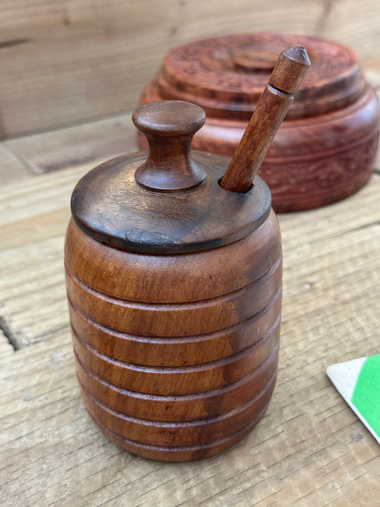 Rosewood Honey Pot with Dipper