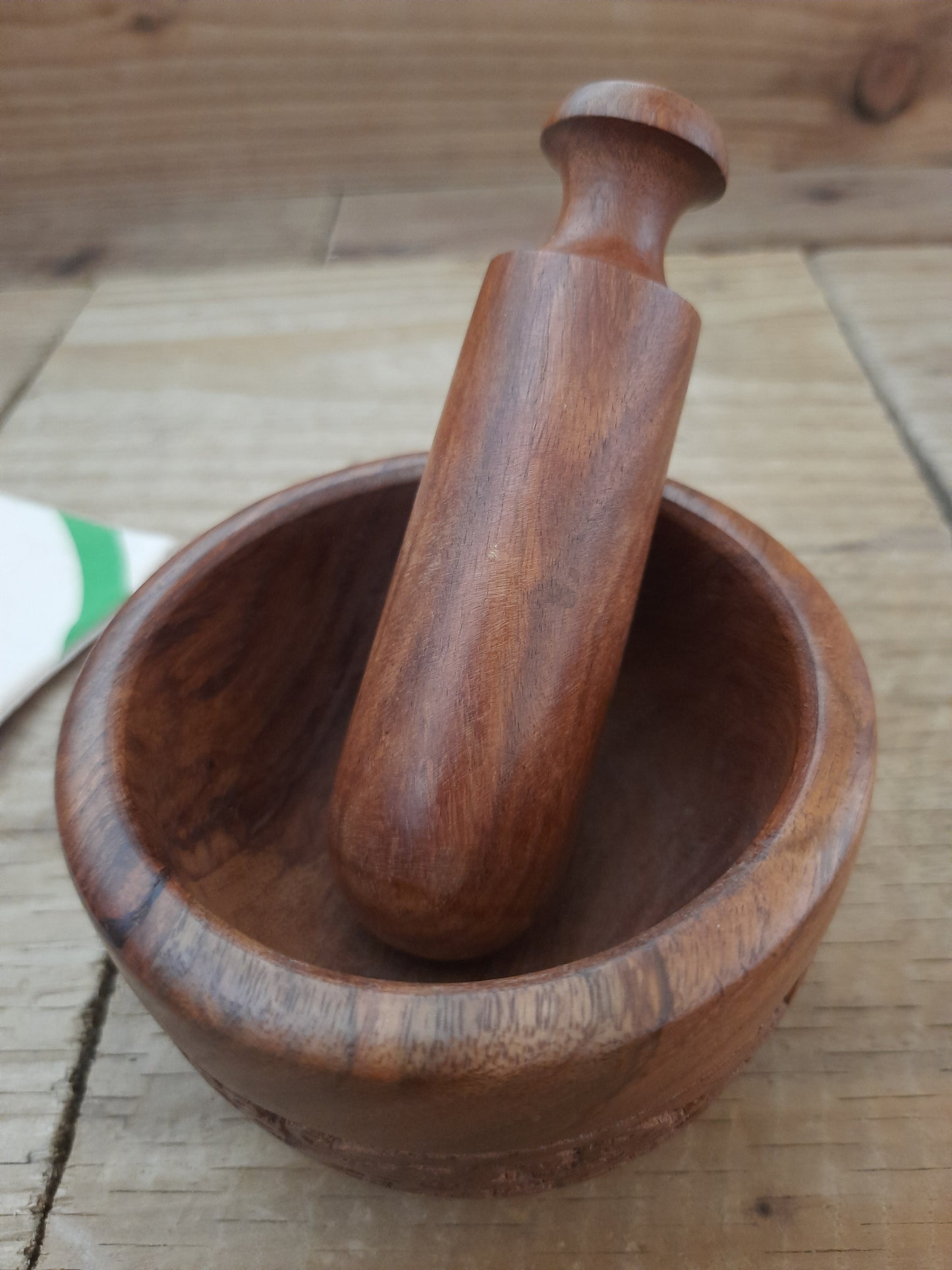 Rosewood mortar and pestle for grinding herbs and spices