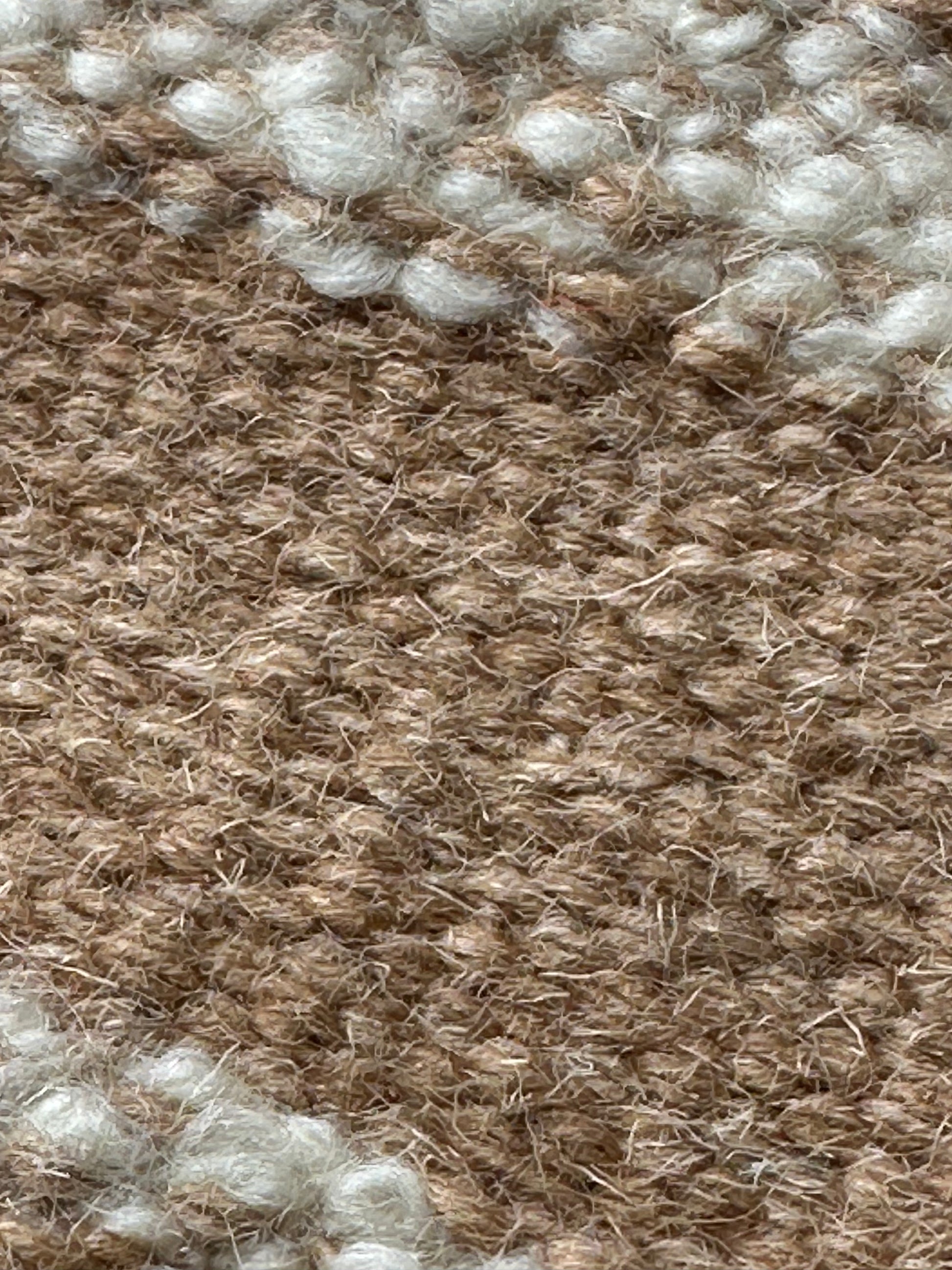 Brown and white cotton wool rug made in India