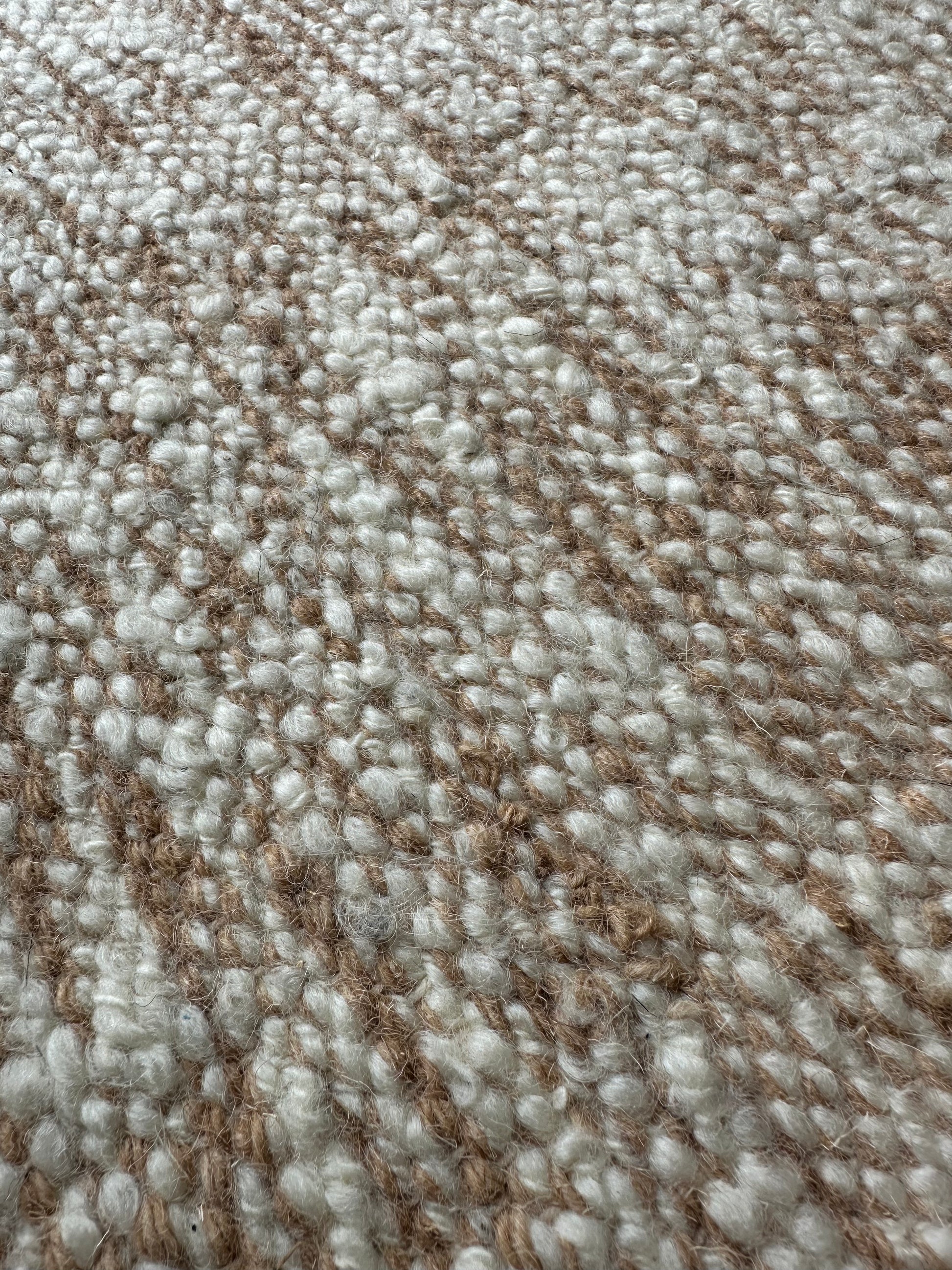 Indian cotton and wool rug in brown and white