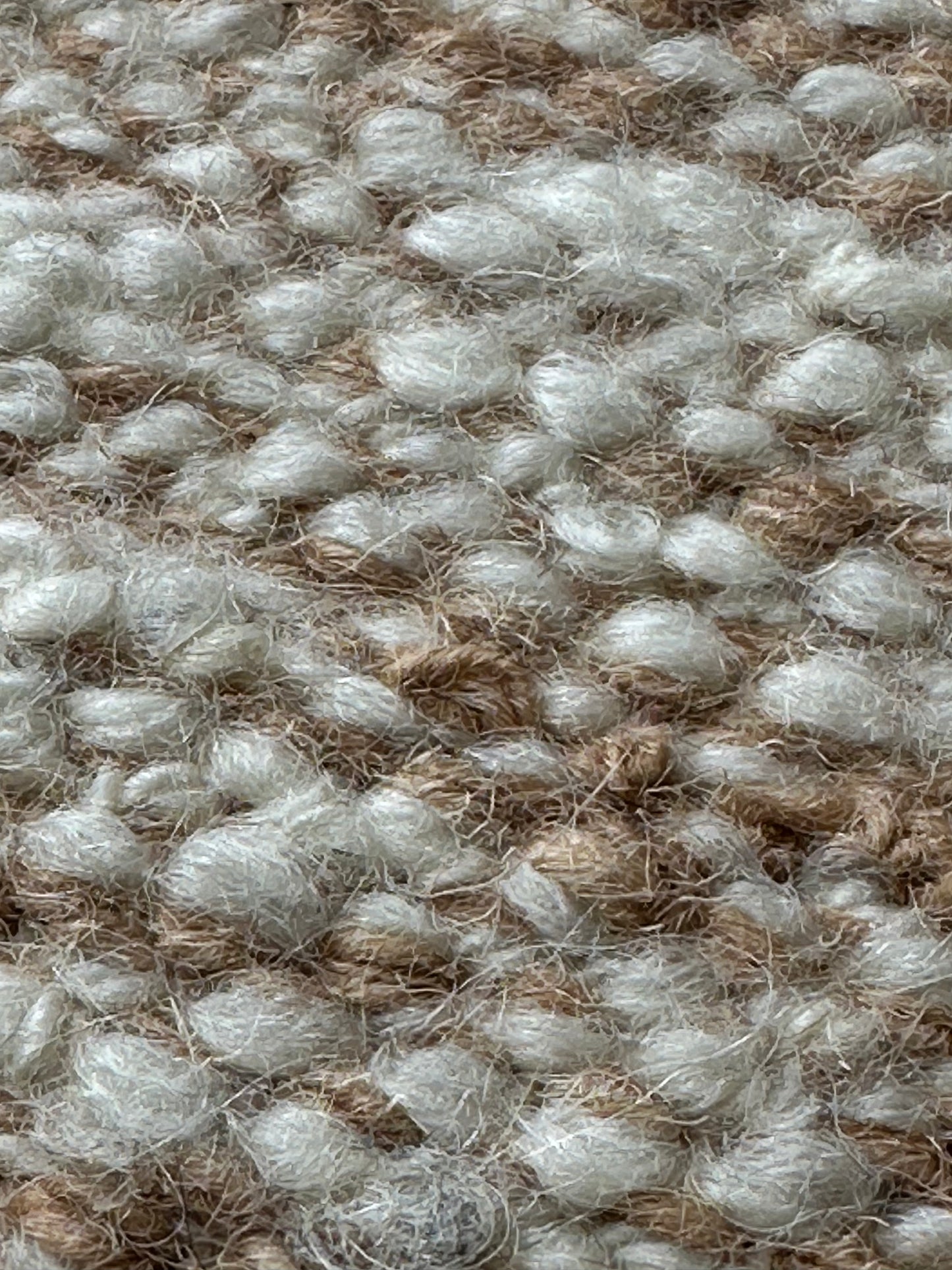White & Brown Cotton Wool Rug