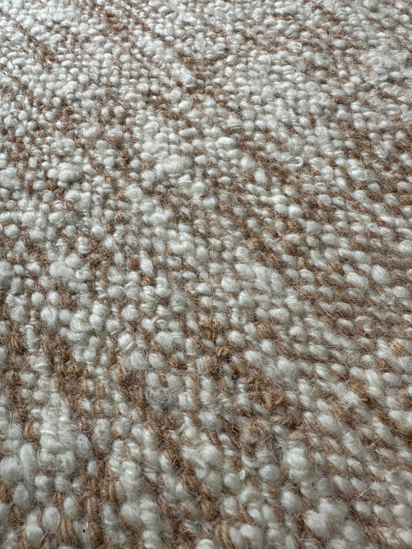 White & Brown Cotton Wool Rug