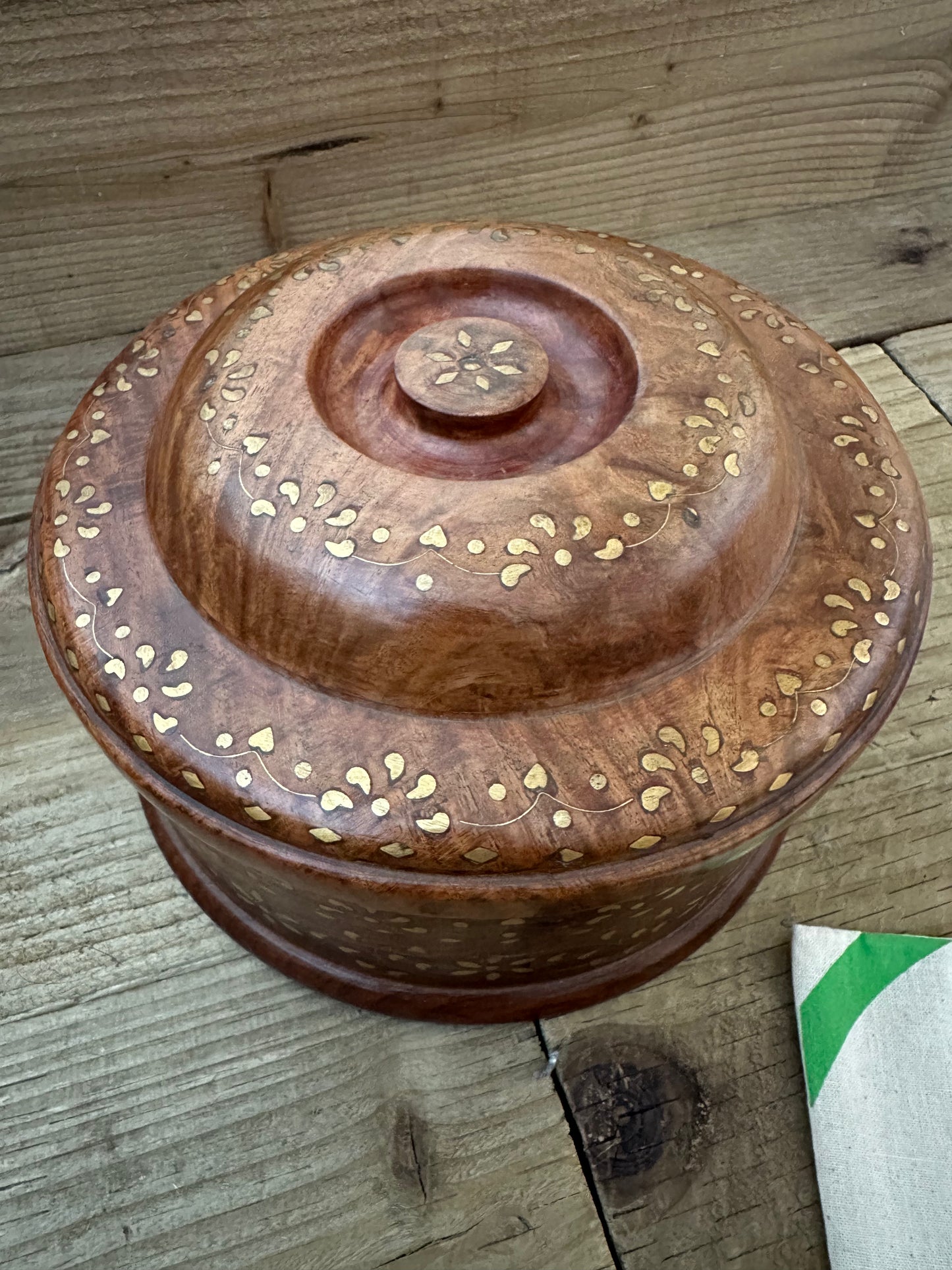 Wooden spice storage box