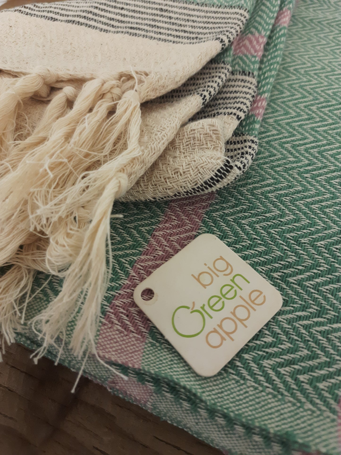 Fair Trade Throw | Peppermint With Tassels | Cotton | Ethical Brands | Throw Blankets | Sustainable Company